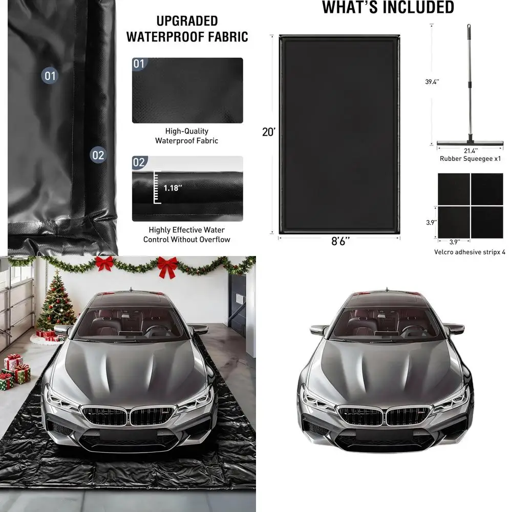 

8.5' x 20' Garage Floor Mat - Waterproof Car Covering, Oil-Resistant, Keeps Garage Clean and Dry