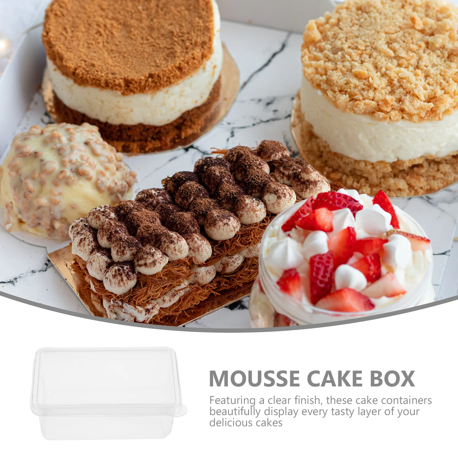 

20pcs Tiramisu Boxes Clear Mousse Cake Cases Transparent Cake Takeout Containers For Baking Diy Party Fresh Keeping Disposable