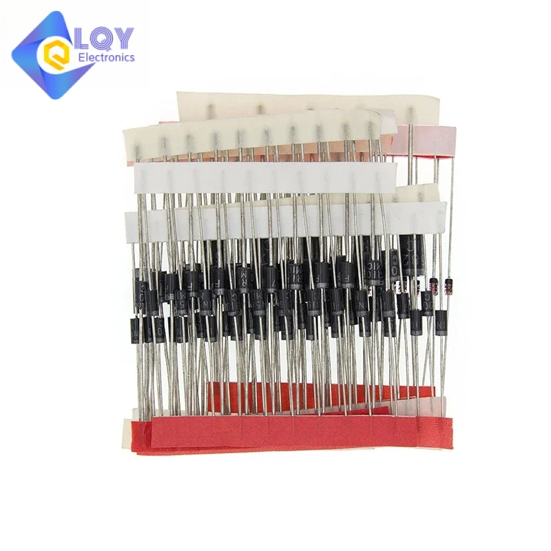 LQY 1N4148 1N4007 1N5819 1N5399 1N5408 1N5822 FR107 FR207,8values=100pcs,Electronic Components Package,Diode Assorted Kit