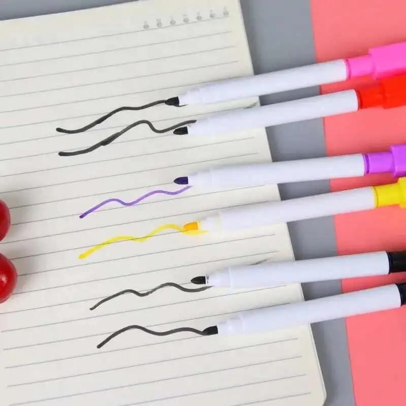 1 مجموعة Lytwtw's Creative مع فرشاة قلم صغير قابل للمسح قائم على الماء اللوازم المكتبية المدرسية قلم تحديد السبورة البيضاء