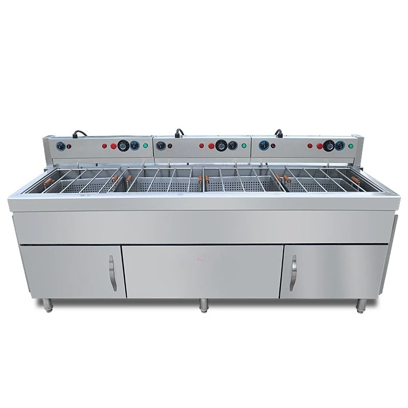 Oil-water separation fryer, commercial food factory large electric fryer meatball fritters meat skin processing
