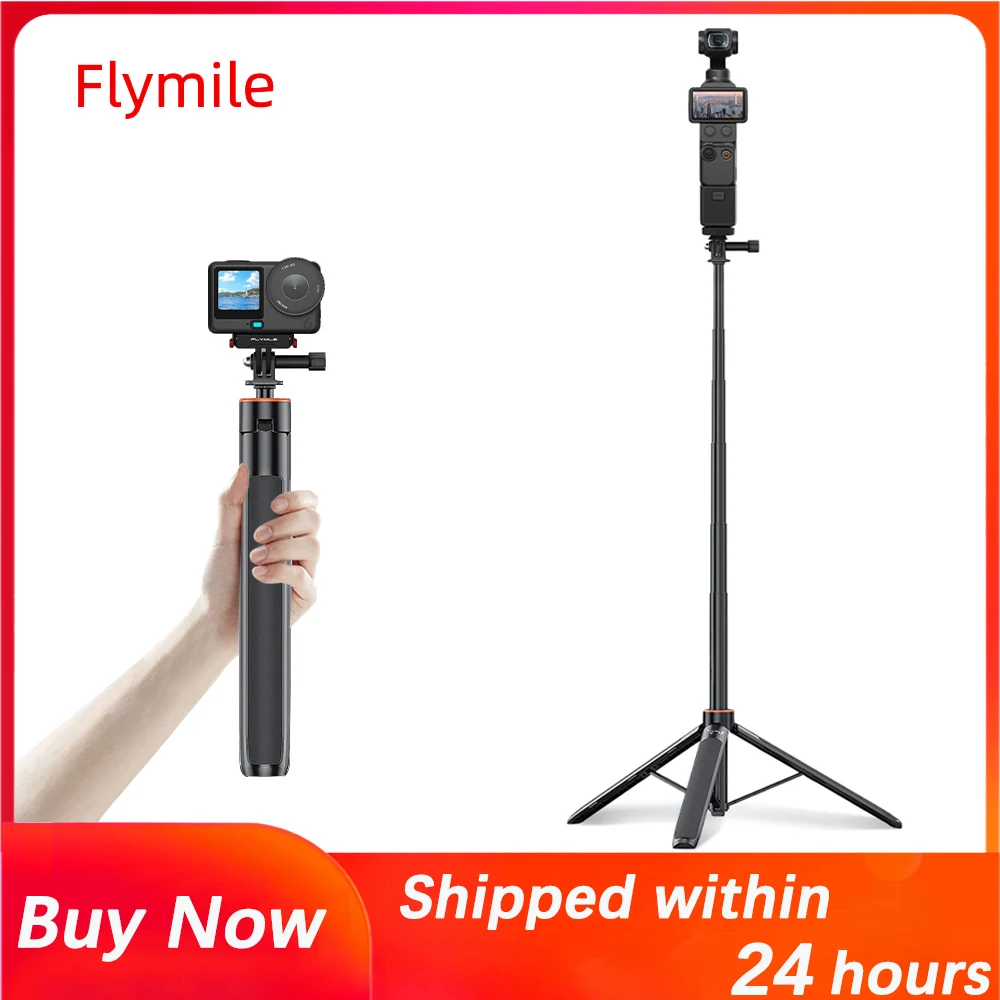 

Flymile 1.4M Retratable Selfie Stick Tripod For Insta360 Ace Pro 2/X5/DJI Osmo 360/Action 6/Pocket 4/3