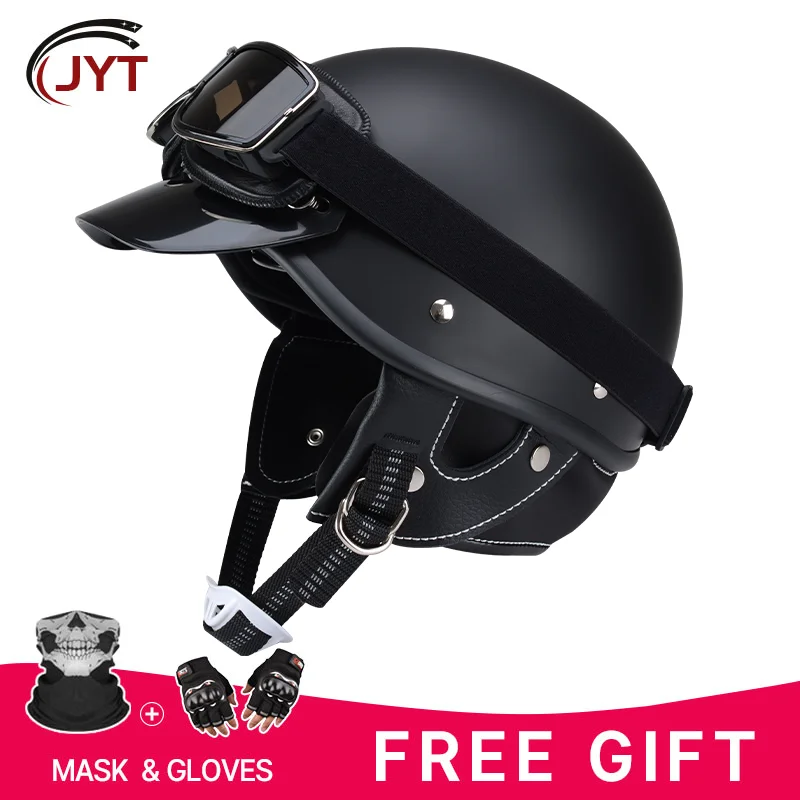 

Novelty Half Helmet Motorcycle for Men Women ABS Shell Jet Open Face Helmets Japanese Style DOT Approved Scooter Chopper Moped