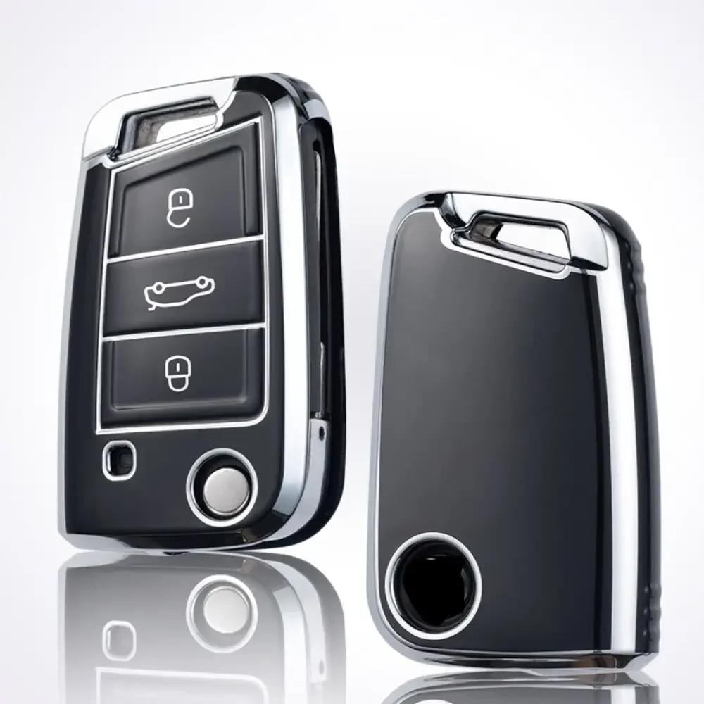 حافظة مفاتيح السيارة الناعمة من البولي يوريثان لسيارة VW Volkswagen/Polo/Tiguan/Passat B5 B6 B7/Golf 7 MK/Jetta حافظة مفاتيح غطاء مفتاح