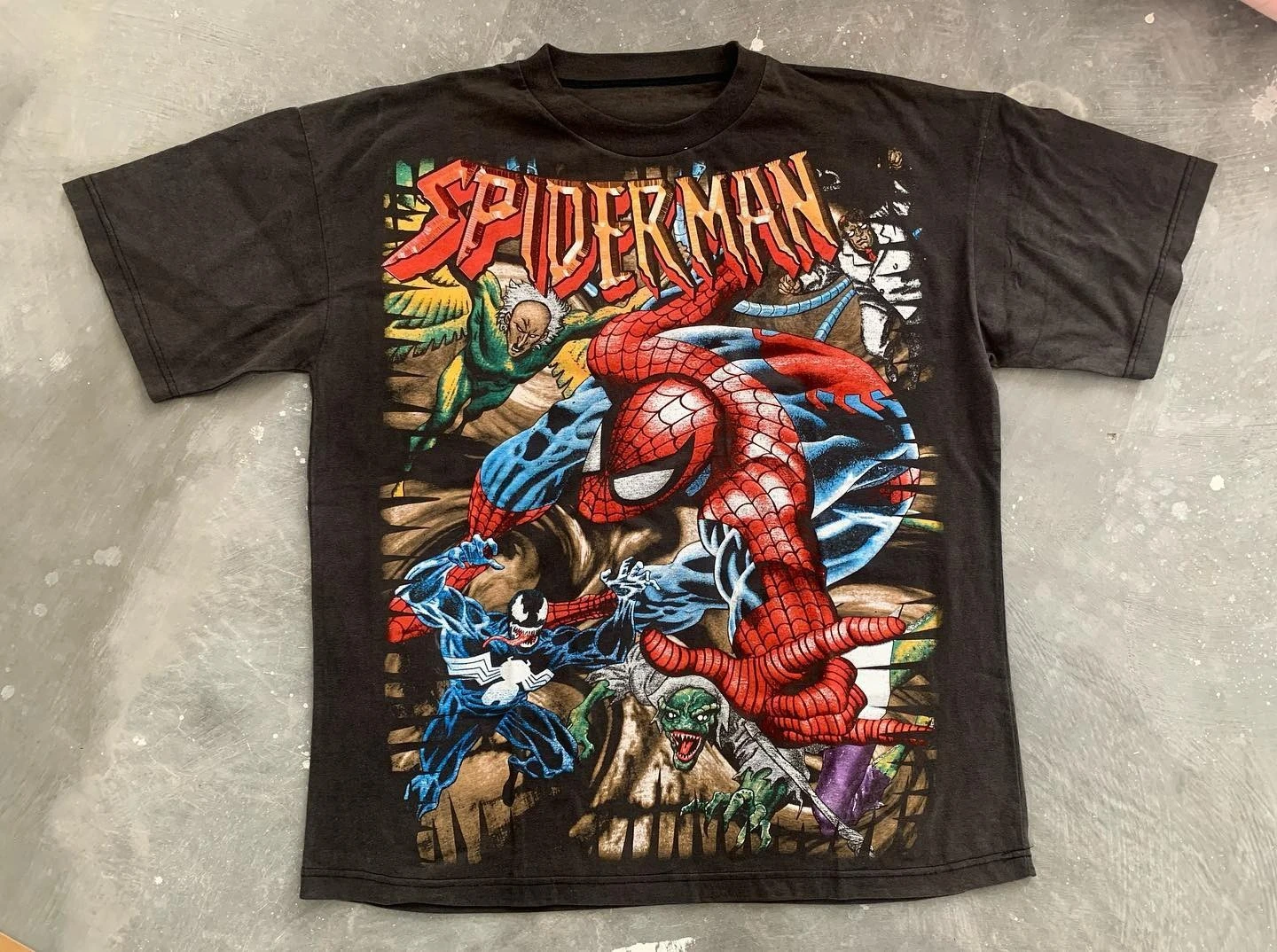 

Marvel-authorized Trendy Spider-Man Marvel Full-print Rare Male and Female Pure Cotton Printed Short-sleeved T-shirts Anime