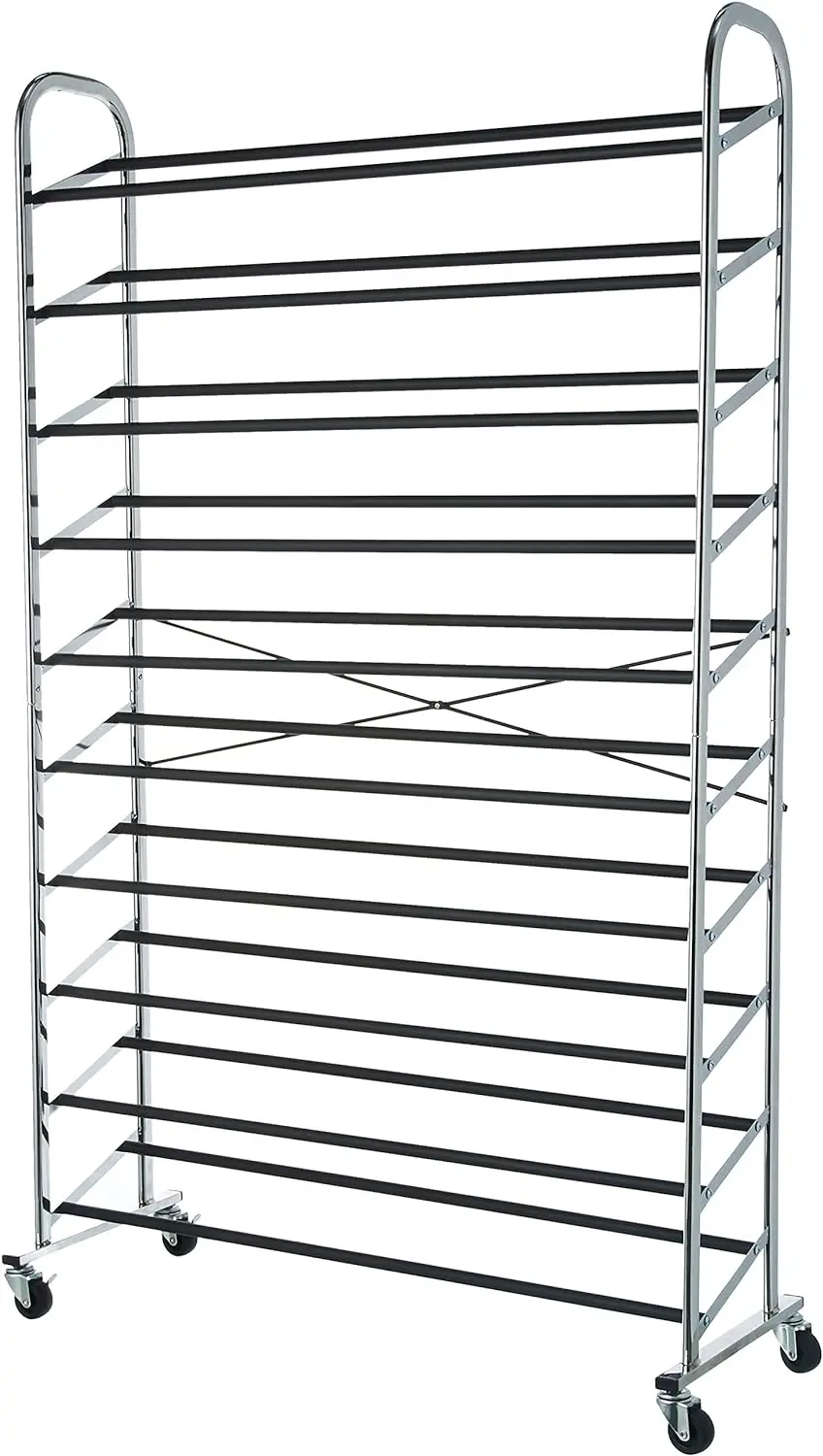 

Shoe Rack Organizer, Chrome, 35.8 x 14.6 x 59.5 inches