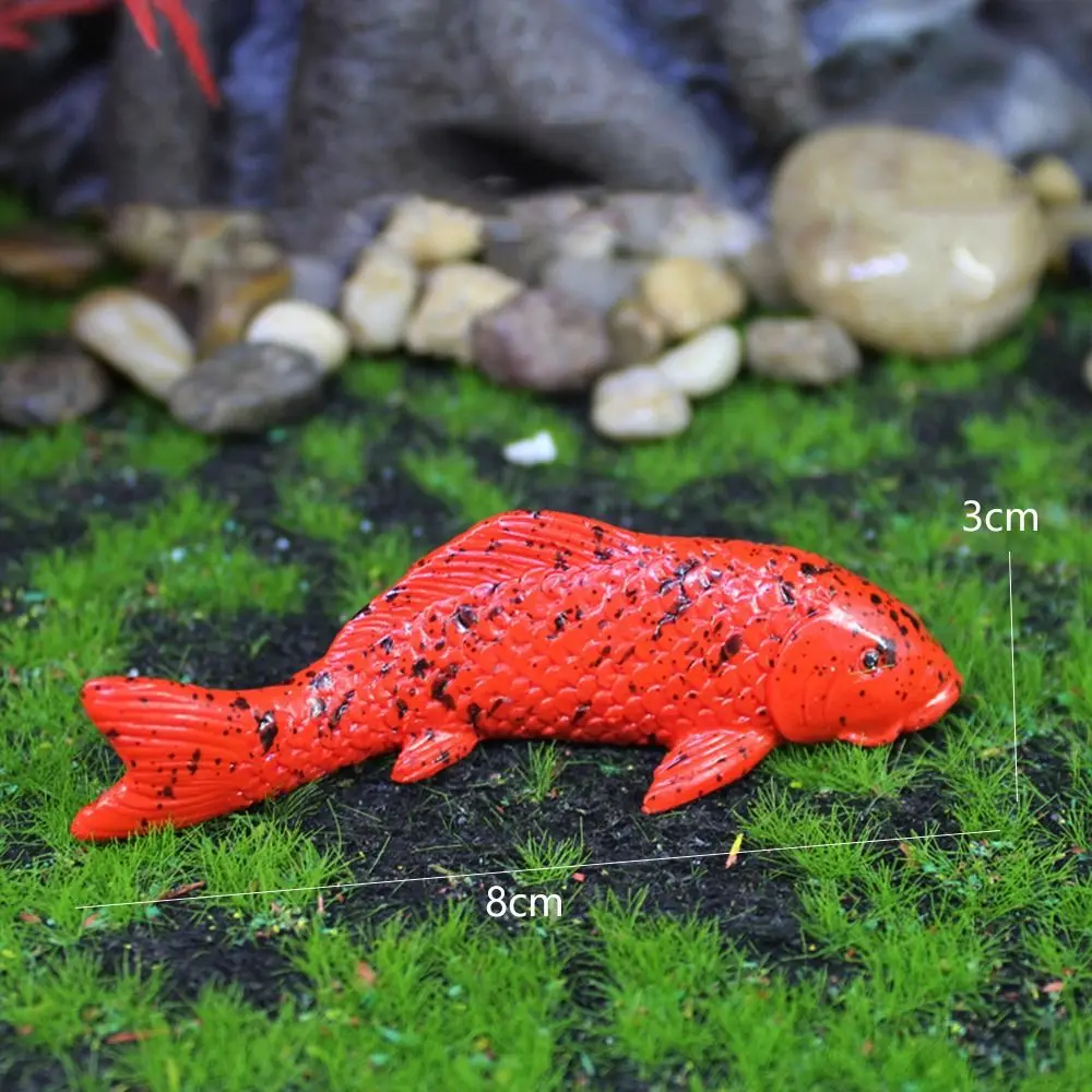 

Kids Gift Cartoon Mini Koi Fish Ornament Simulation Resin Crafts Carp Figurines DIY Cute Small Fish Statue Aquarium