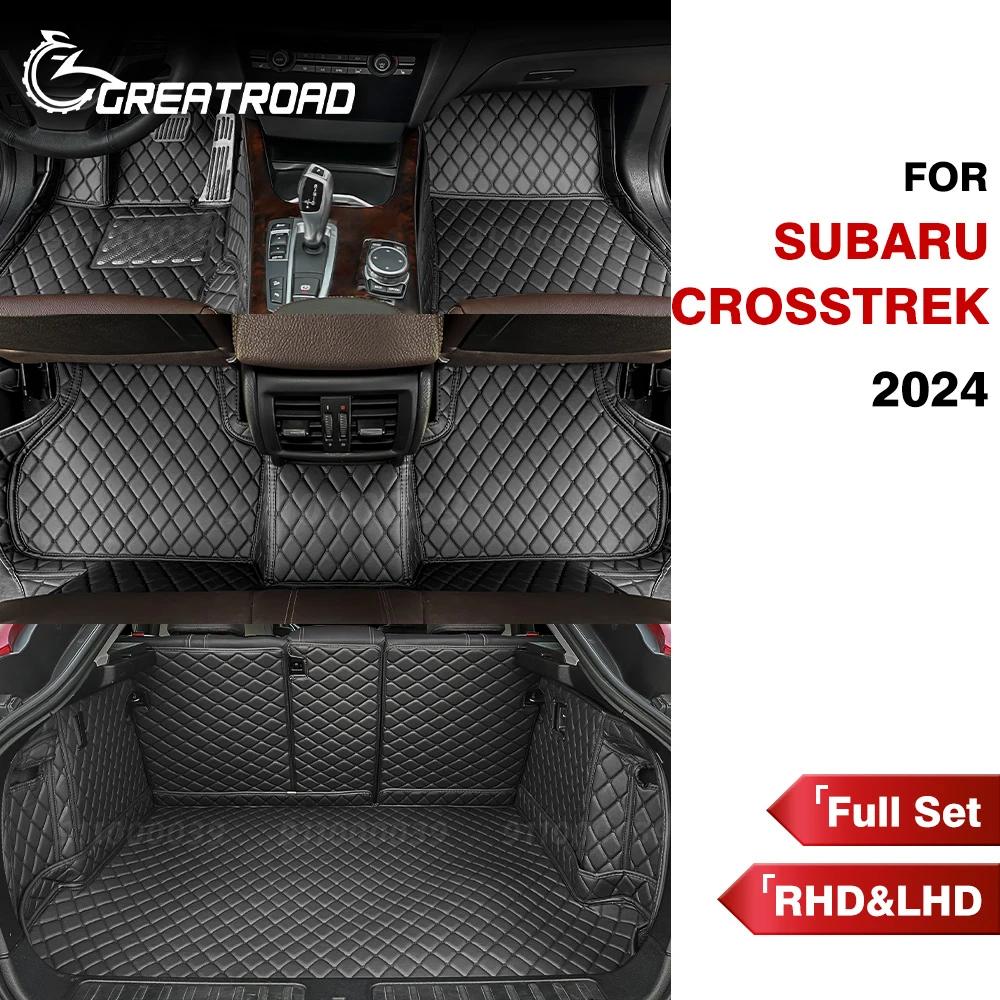 

Car Floor Mats & Trunk Mats For SUBARU Crosstrek 2024 Custom Auto Foot Pads Automobile Carpet Cover Interior Accessories