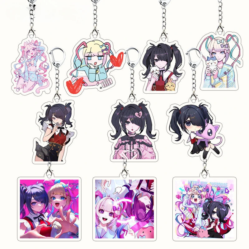 

Needy Girl Overdose Acrylic Keychain Student Bag Hanging Accessories Kawaii Game Rain Exquisite Cartoons Figure Decor Girl Gift