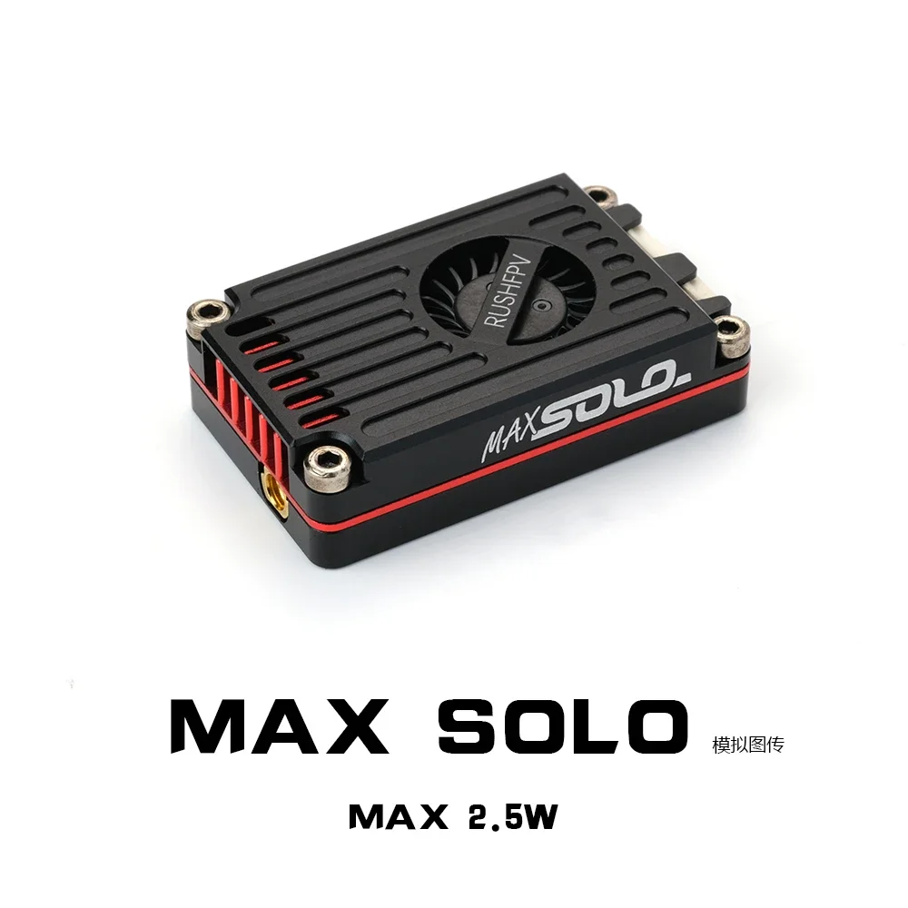 

RUSHFPV MAX SOLO 2.5W VTX 5.8G 48CH Built-in CNC Housing Silent Cooling Fan 2-6S LIPO for FPV Freestyle Long Range DIY Parts