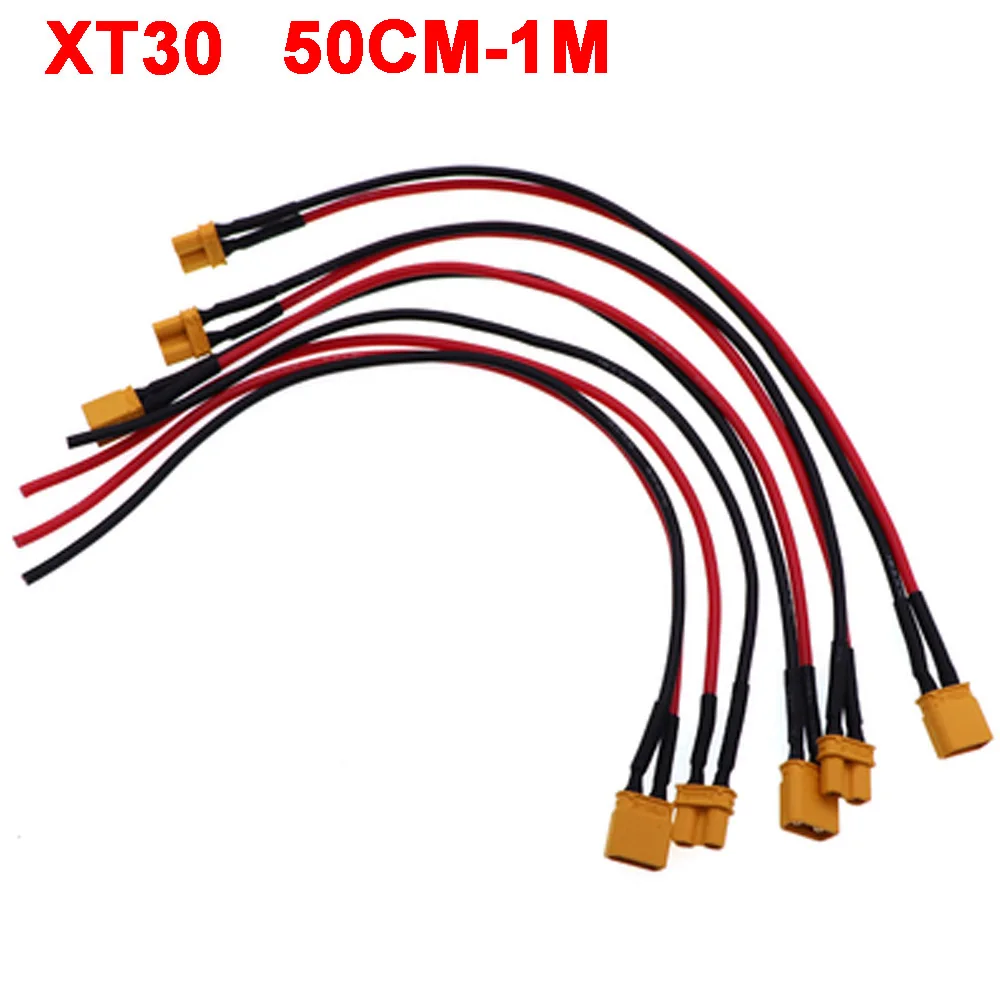 1pcs 10CM-1M XT30 U-F/M Male to Female Plug Extension Cable Lead Silicone Wire 18AWG  Lithium battery plug Connector