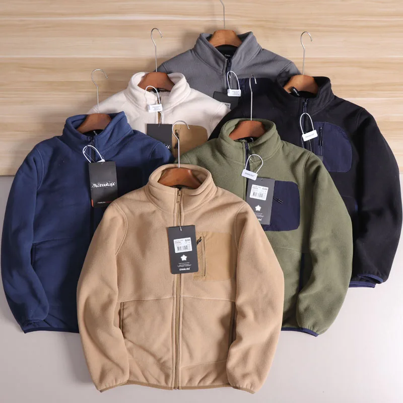 Jaqueta de Fce Quente e à Prova de Vento para Exterior, Simples e Versátil, com Gola Alta de Pele de Cordeiro, Roupa de Fl...
