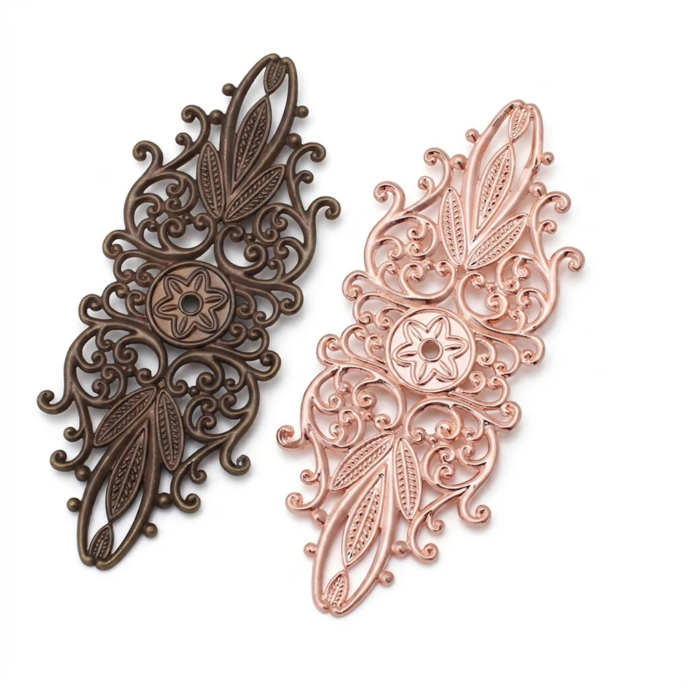 Embellishment Crafts - ชิ้นส่วนโลหะรูปดอกไม้ทองแดง 10 ชิ้น สำหรับทำเครื่องประดับ DIY กิ๊บติดผม