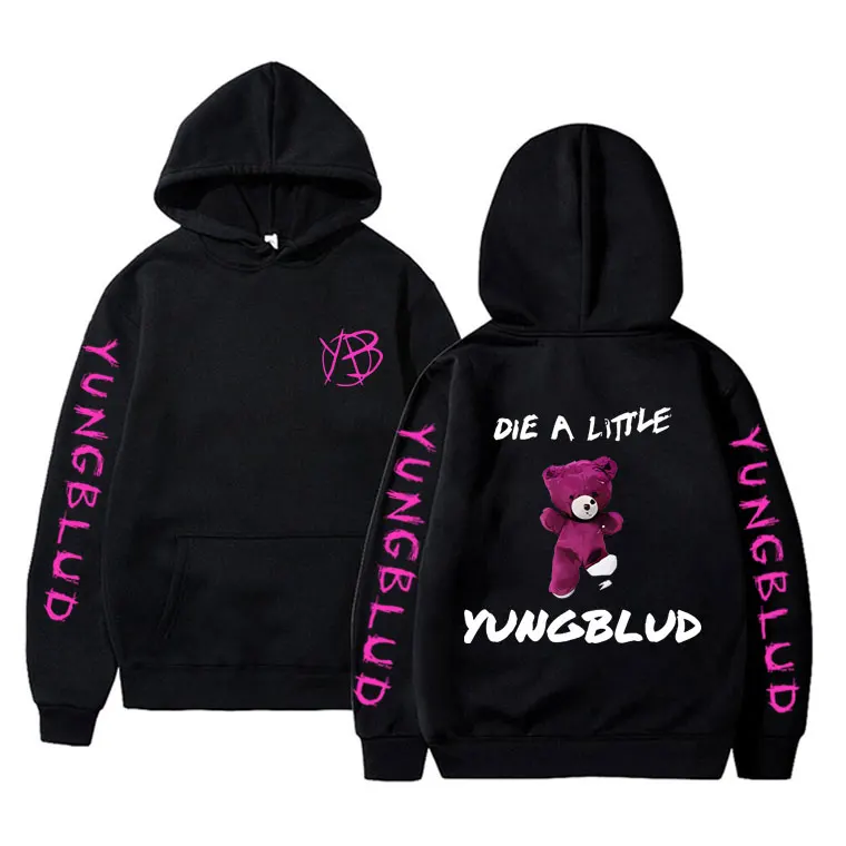 

Rock Singer Yungblud Die A Little Print Pullover Hoodie Men Women Vintage Oversized Sweatshirt Male Casual Fleece Cotton Hoodies