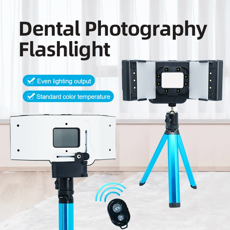 Flash dentaire photographie lumière LED Photo vidéo Flash lampe orale avec trépied polariseur dentiste outil pour dentisterie