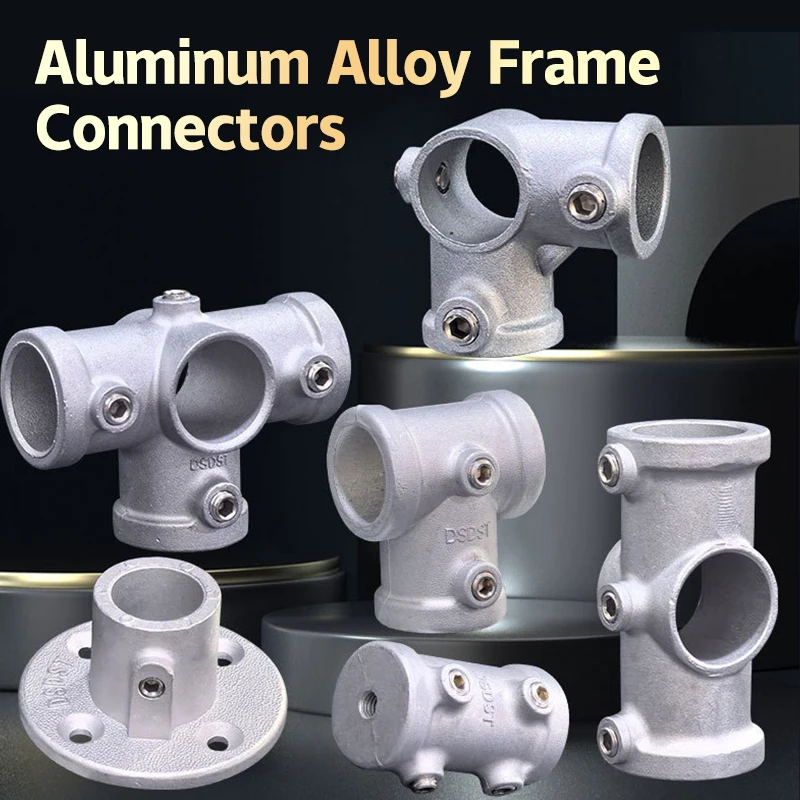 Elbow Tee Base Flat Three-dimensional Fitting Aluminum Alloy Connector Connection Fastener 20/25mm Steel Tube Shelf Parts