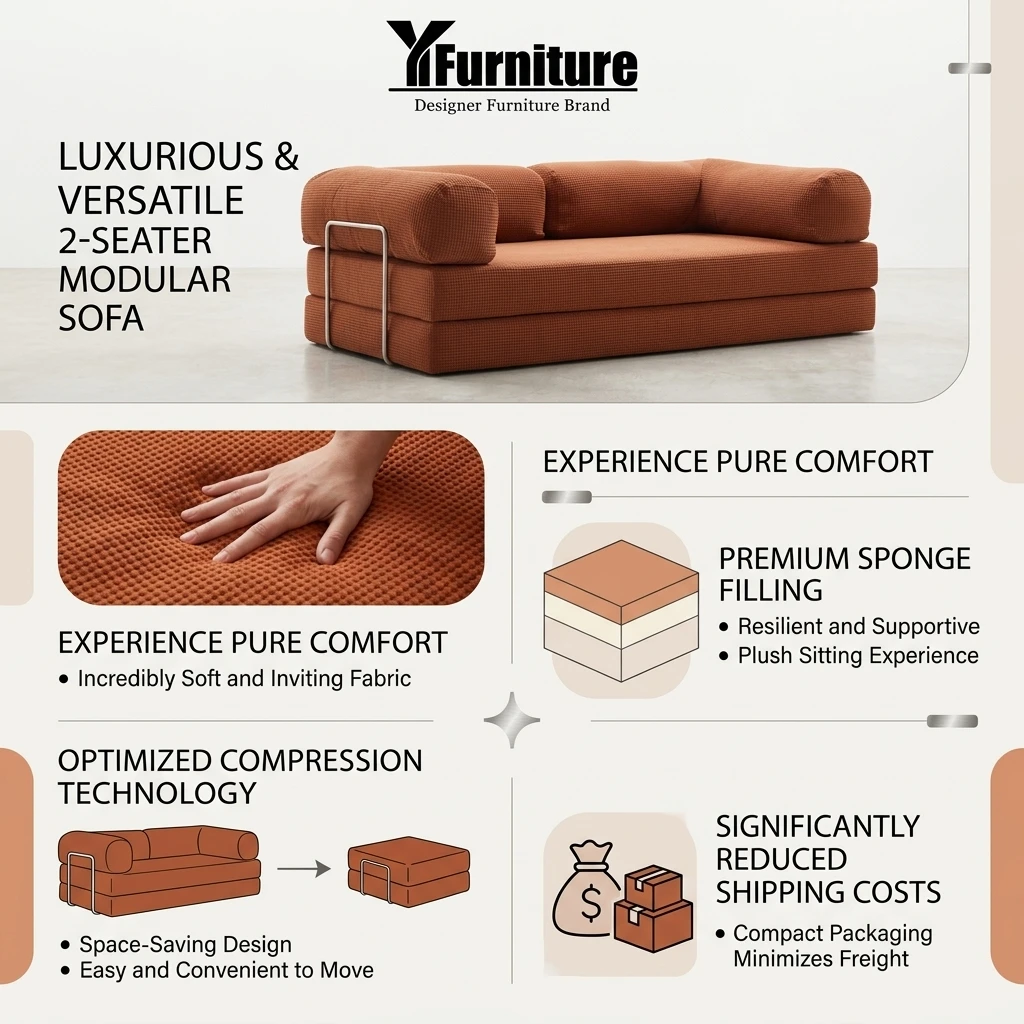 Wholesale Corduroy Sofa in Box Vacuum Compressed Sofa Bed CE Certified Modular Sectional Sofa