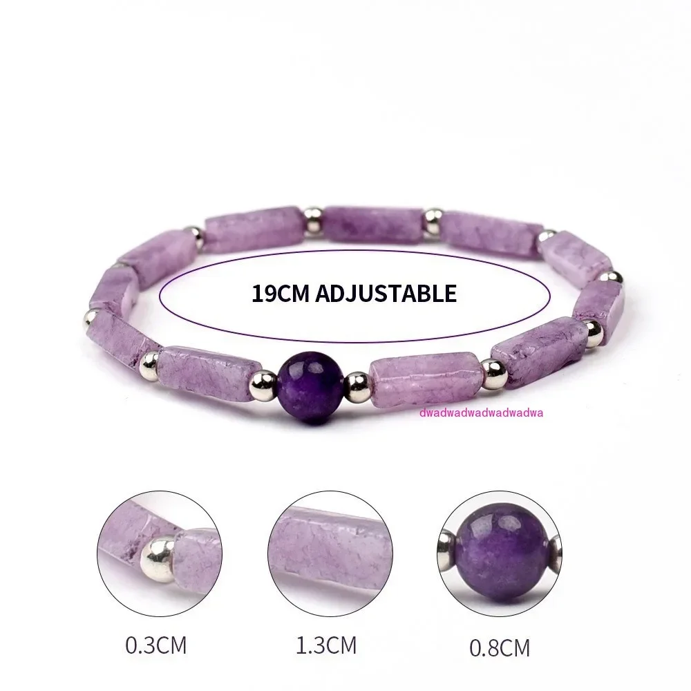 Amethyst square bead bracelet, simple fashion charm gravel bracelet for women