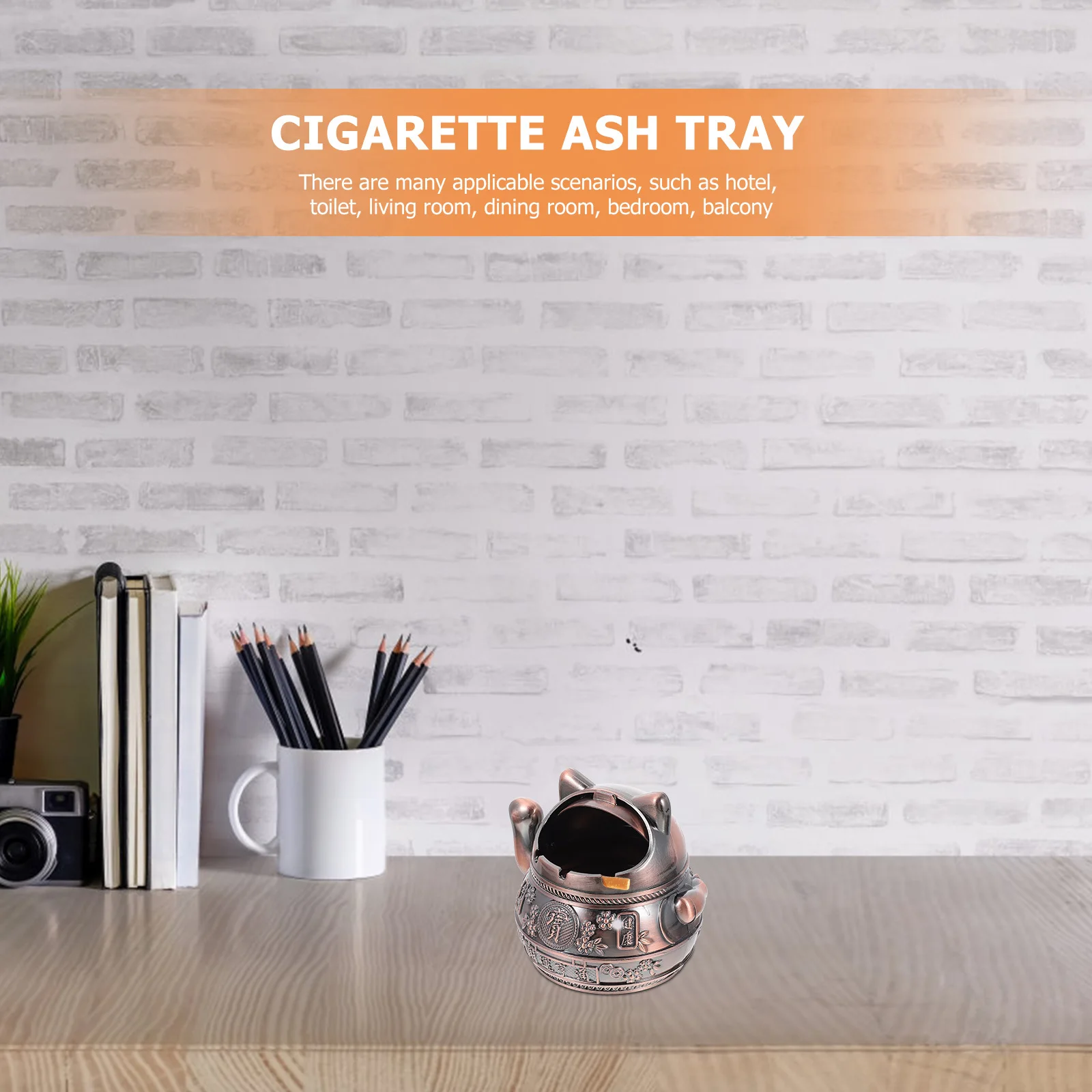 

Retro Cat Shaped Zinc Alloy Ashtray Household Cigarette Ash Container Portable Desktop Decorative Ornament For Home Office Bar