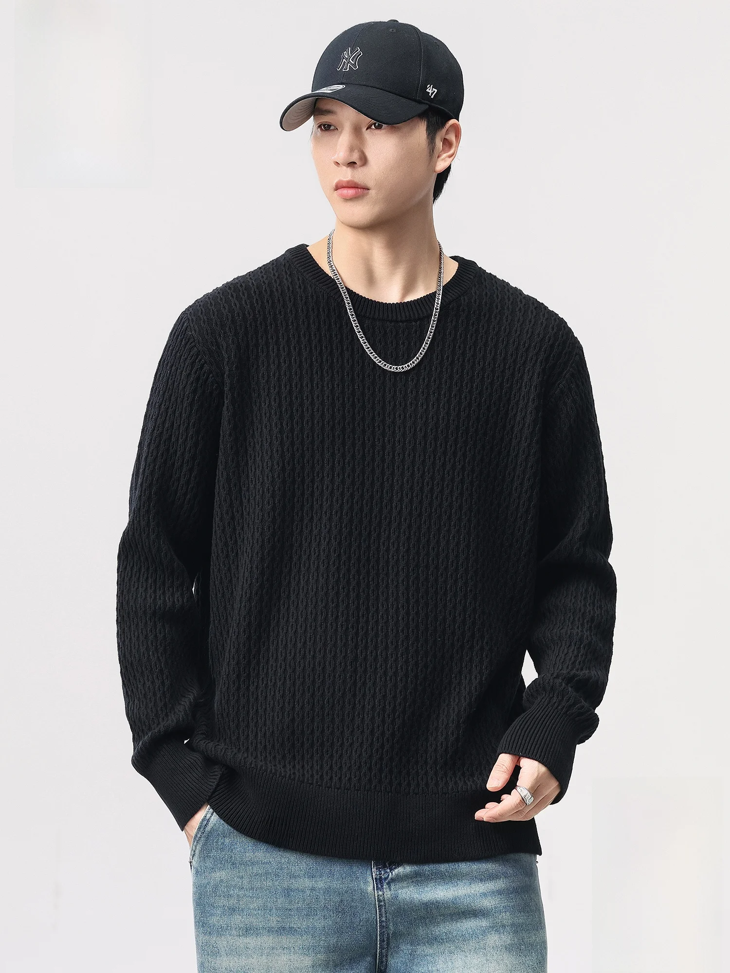 

PaulFrank M round Ne Knitted Sweater Casual Loose Warm Cotton Top for Autumn Comfortable Breathable Faionable Basic