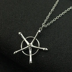 Fashion Bleach Necklace Quincy Ishida Uryuu Cosplay Ginrei Gojiaku Amulet Alloy Choker Chain Keychain Pendant Gifts