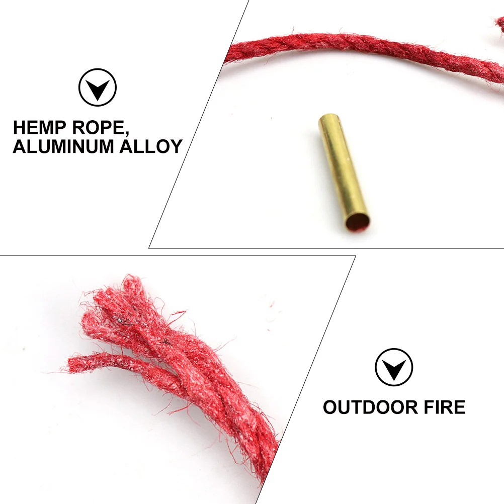 

4pcs Fire Starter Rope Red Hemp Wax-Infused Natural Jute For Camping Hiking Outdoor Grill Flame Safety