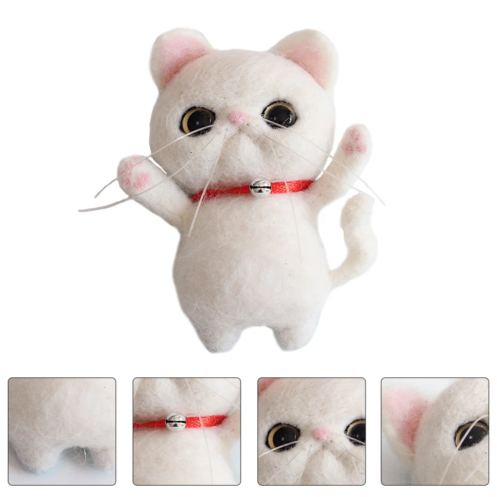 

1Set Handmade Felting Kit Wool Material for DIY Needlecraft Cat Design Art Crafting Kit Creativity Development Activity