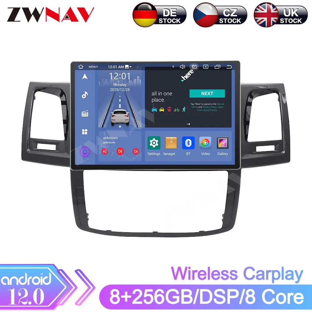 

Автомагнитола на Android 12 для TOYOTA Hilux Revo Surf Fortuner 2005-2014, Автомобильная Мультимедийная Видеосистема, стерео, GPS-навигация, головное устройство 2Din