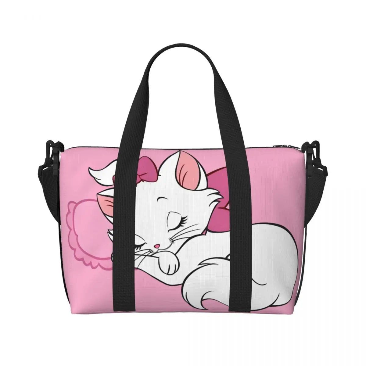 

Custom Large M-Marie Cat Cartoon Tote Bag Women Shoulder Shopping Beach Gym Travel Bag