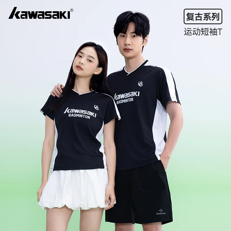 

Kawasaki 2025 Badminton Golf Wear Woman C2026&C1026 Quick sweat reduction, dry T-shirt for Men and Women Golf Shirts