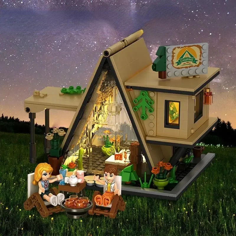 

Building Dream House Camping Tent Flower Shop Coffee House Pet Shop City Street View Assembly Toy Puzzle