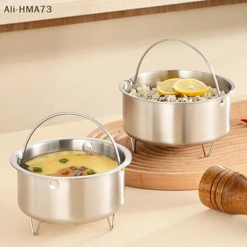 

Stainless Steel Steaming Egg Bowl Steamer Boiling Egg Mold With Handle Steamed Egg Bowl With Legs Kitchen Food Container