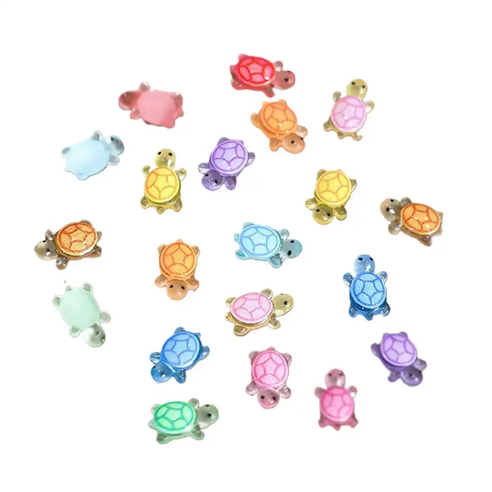 100Pcs Mini Resin Turtles Night Glow Turtle Figurines Multi-Function Tiny Turtles Realistic Acrylic for DIY Fairy Garden Decor