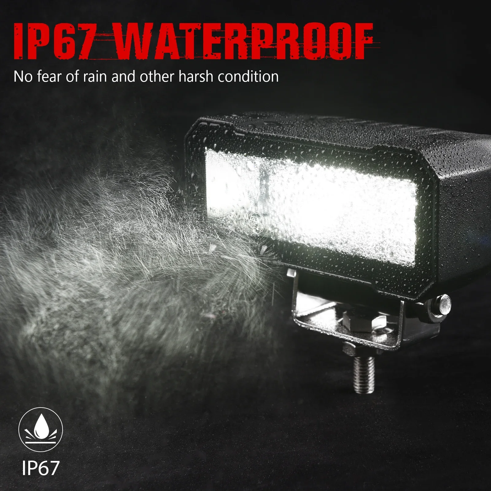 

MICTUNING 2PCS Bezel-Less LED Pods Light 40W 3200LM LED Driving Spot Light Waterproof Fog Lights For Off-Road Boat ATV SUV