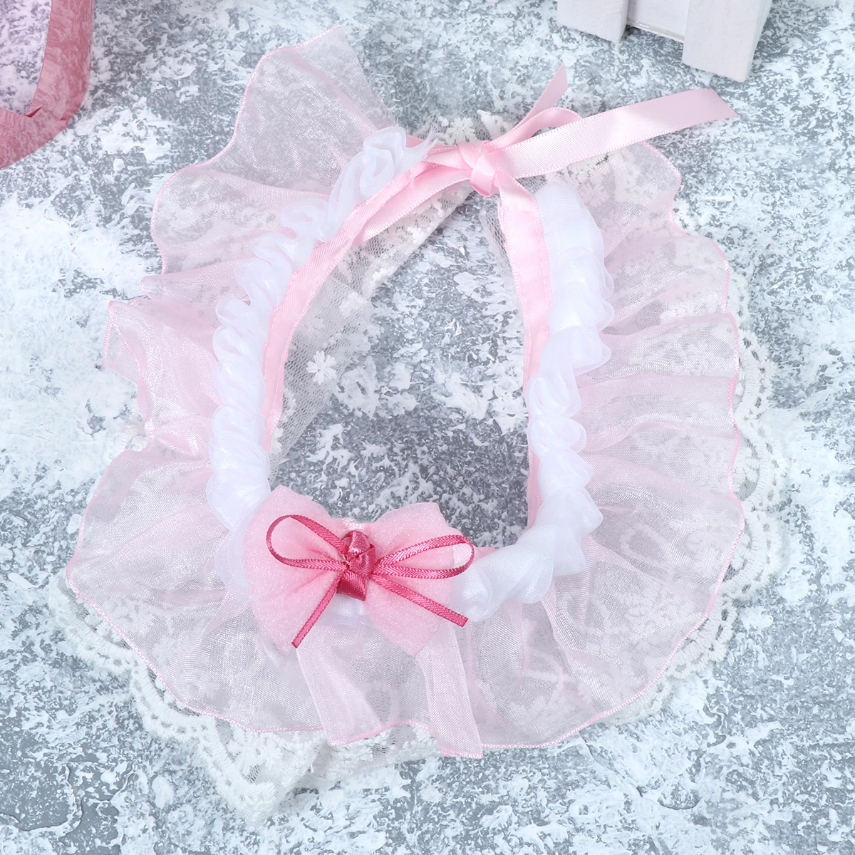 

Pet Wedding Scarf Dog Lace Bib for Party Decoration Dress Collar Neck Accessory Adjustable Comfortable Pet Gift Dog Scarf Puppy