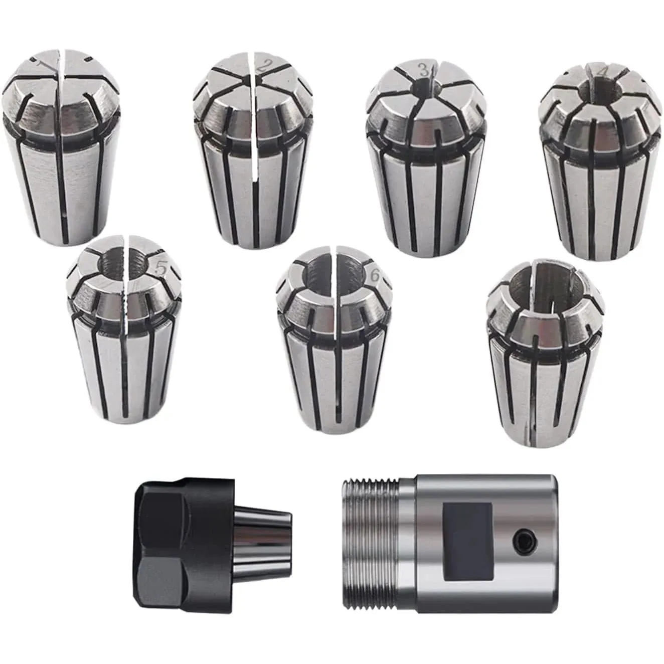 8-piece ER11A 1-7mm spring chuck set, ER11 5mm motor shaft extension rod for CNC engraving machine view 3