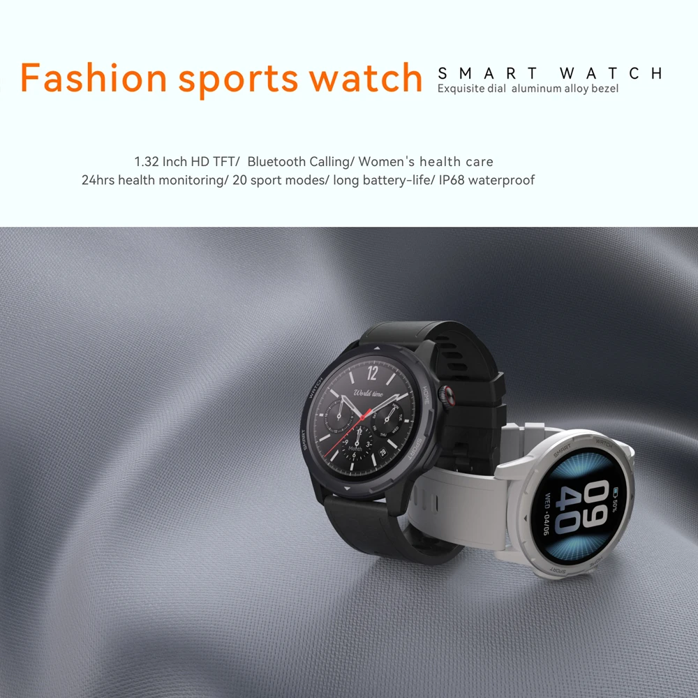 New fashion smart watch screen 360*360 resolution blood oxygen heart rate sleep monitoring Bluetooth call waterproof