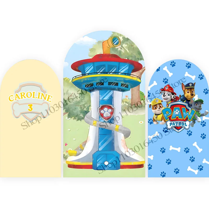 

Арка «Щенячий патруль», двусторонний фон для фотосъемки, игровая тема, полиэстер, реквизит для студии на день рождения для мальчиков, декор