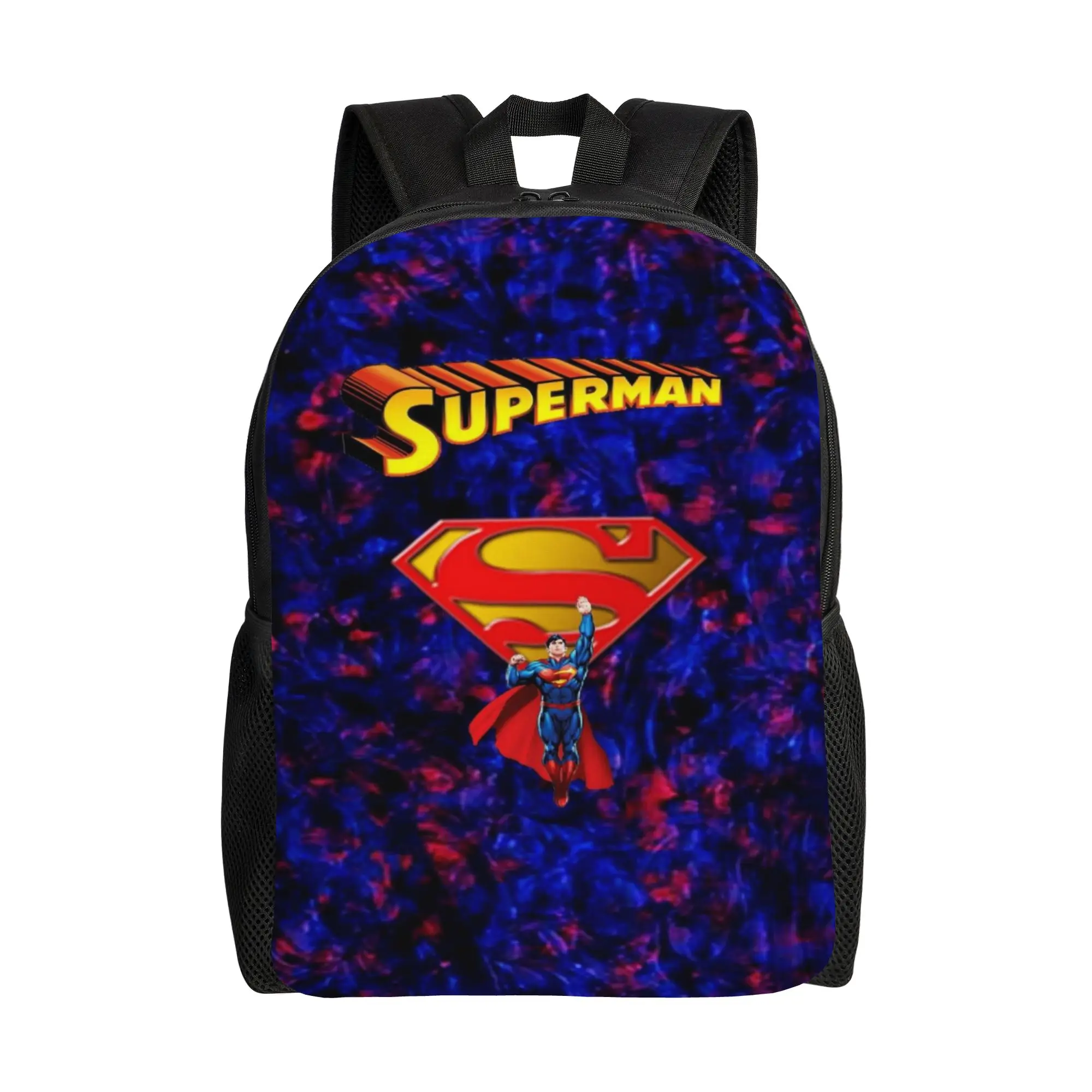 Back to school season Purple Galaxy Superman Text Logo Graphic Rucksack  Office Workers Fashion Backpack