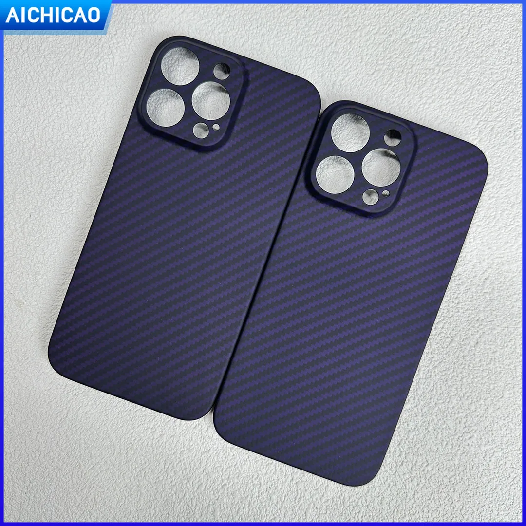 

Official Purple Carbon Fiber Phone Case, Camera Aramid Fiber, Anti-Fall Cover, iPhone 14 Pro Max Shell