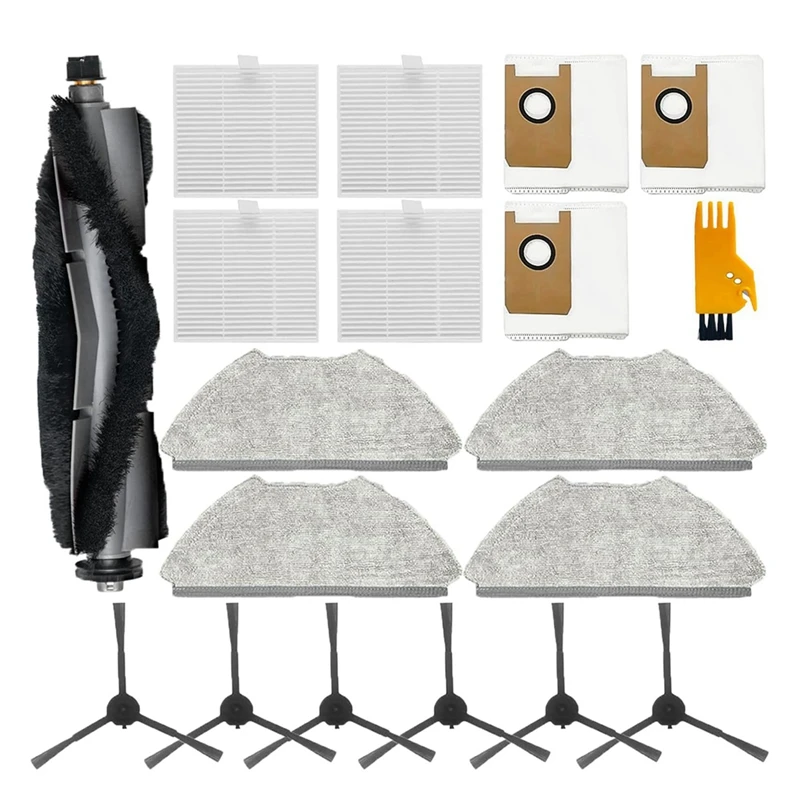 

AU-19-Piece Accessory Kit For AIRROBO T20+ Robot Vacuum Cleaner: Main Brush, Dust Bag, HEPA Filter, Mop Pad, Side Brush