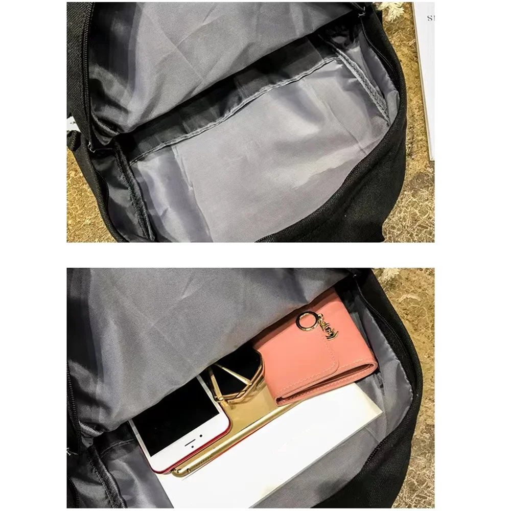 شخصية مخصصة اسم أزياء متعددة الوظائف على ظهره للجنسين كتاب تخزين المدرسية سعة كبيرة سستة حقيبة سفر #5