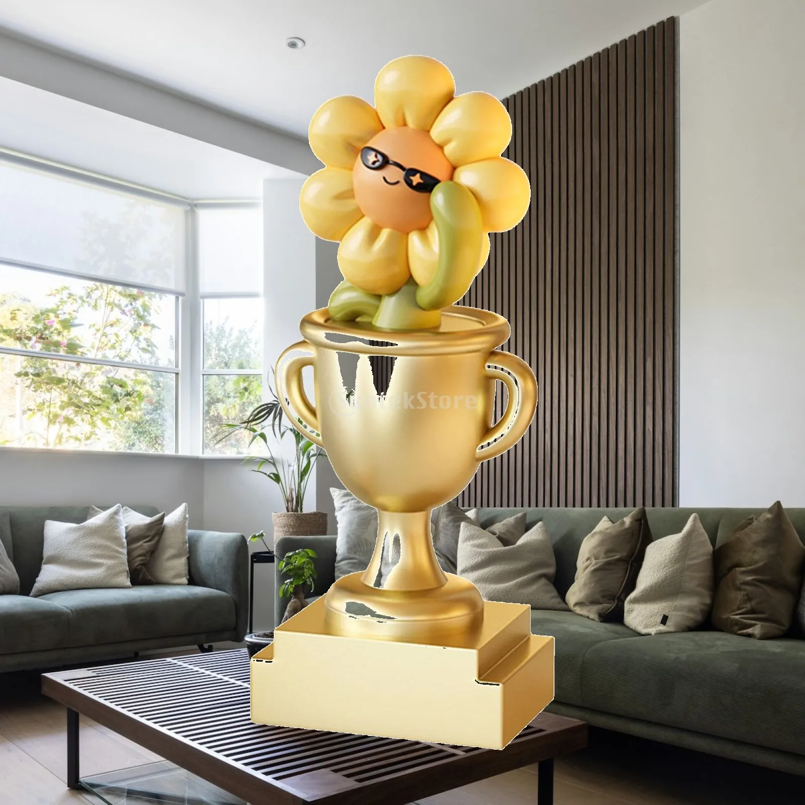 Trophy Award Figurine Resin Cartoon Cup Statue Table Decoration Winner Collectible Sculpture for Family Friend Neighbor
