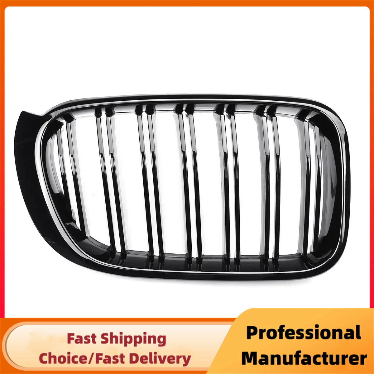 For BMW X3 X4 F25 F26 2014 2015 2016 2017 Front Bumper Kidney Racing Grille 1Pair Car Double Line Sport Grill Glossy Black Cover