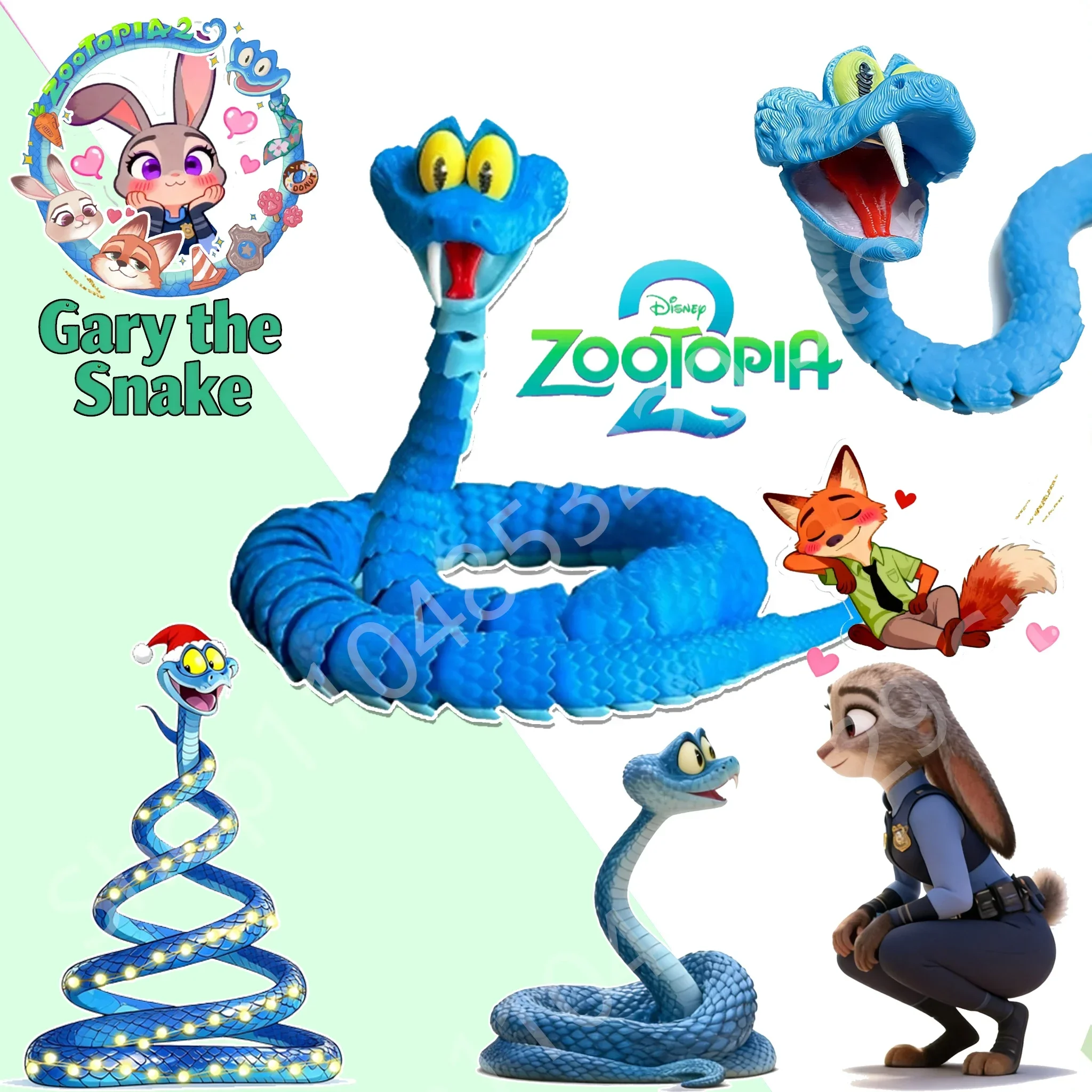 جديد 2025 Zootopia 2 شخصية غاري الأفعى مفصلية محاكاة لعبة ثلاثية الأبعاد مطبوعة المنقولة لعبة مجسمة الاطفال مفاجأة هدية عيد ميلاد #3