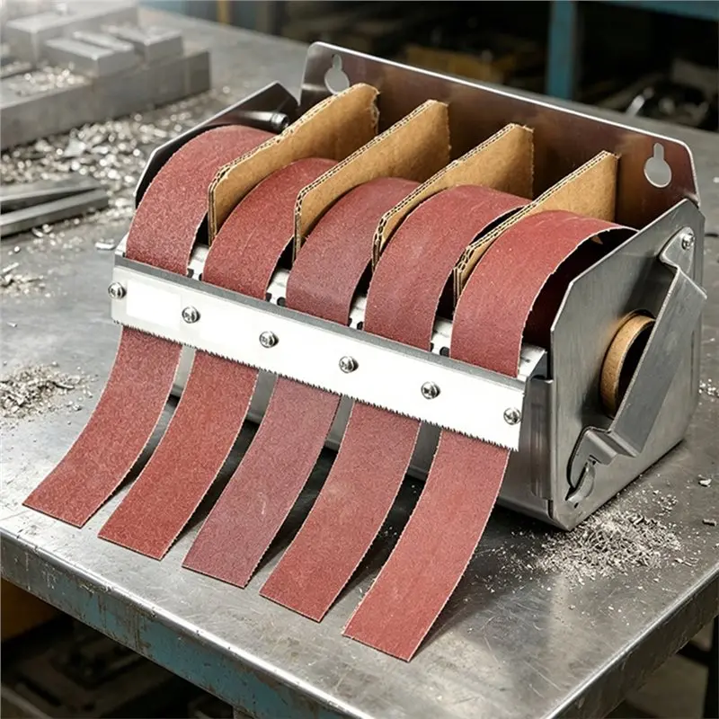 A84X-Sandpaper Roll Sanding Belt Holder For Metal, Wood, Automotive And Furniture Wet/Dry Abrasive Cloth With Dispenser
