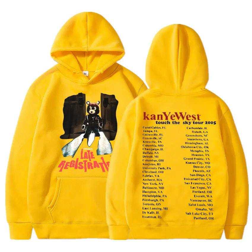 Late Registration Tour Kanye West Men\'s Hoodie Women\'s Fashion Simple Long sleeved Pullover Street Trend Y2K Large Sweatshirt