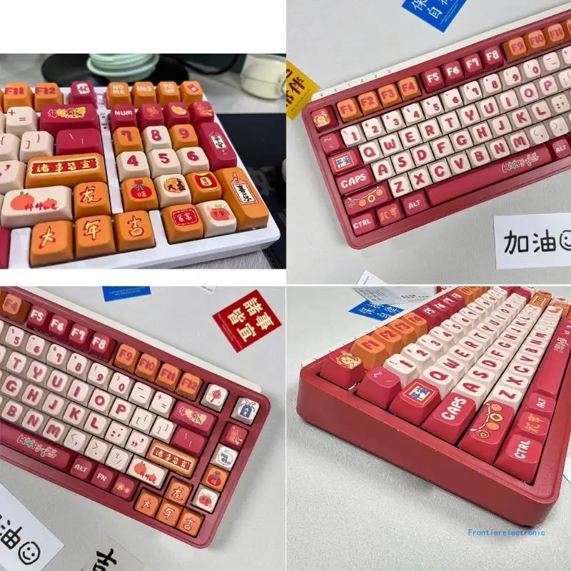 126Keys Lucky Dragon Year Themed Keycap MDA Profile PBT Dye Sublimation Keycap Set for Customs Mechanical Keyboards DropShipping