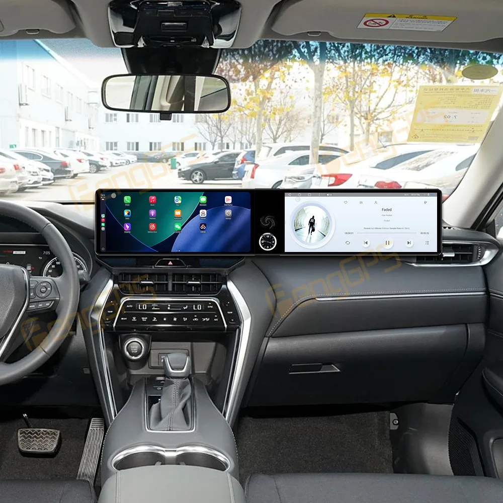 شاشة مزدوجة 12.3 بوصة أندرويد 13 راديو السيارة CarPlay لتويوتا هارير 2021-2024 شاشة تعمل باللمس مشغل وسائط متعددة رئيس وحدة DSP