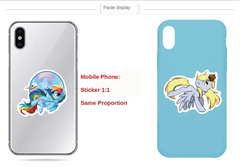 �� 50 Stück My Little Pony Aufkleber, Niedliche Pinkie Pie und Rainbow Dash Sticker für Kinder, Laptop, Wasserflasche, Gepäck, DIY Scrapbook, Geschenk – Detail 2